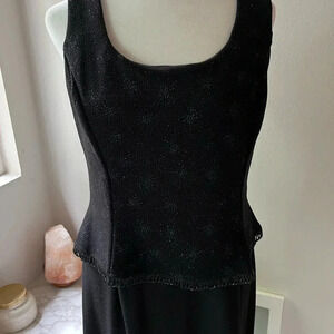 Beaded Black Formal  Classic Evening Dress Scott  McClintock Size 12